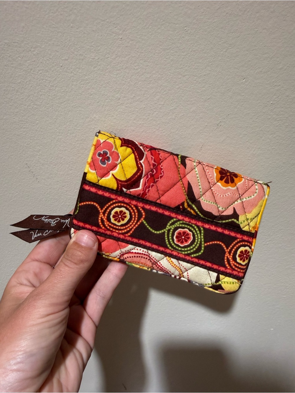 Vera Bradley Kisslock Double Coin Purse Wallet Floral Mod Retro Print